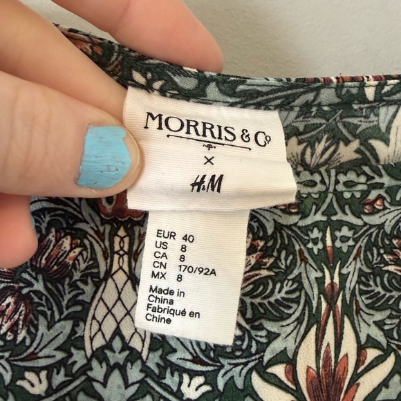 H&M Morris & Co. Green Floral Print Dress - Picture 3 of 5